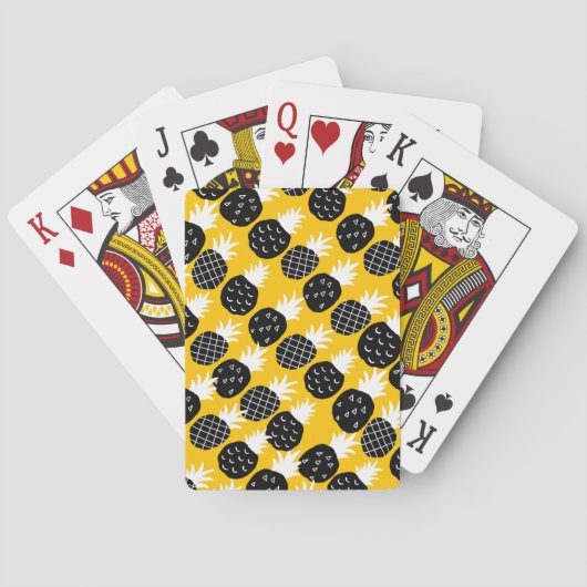 Zwarte anananas pokerkaarten (Achterkant)