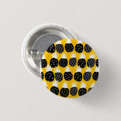Zwarte anananas ronde button 3,2 cm (Voorkant /achterkant)