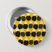 Zwarte anananas ronde button 7,6 cm (Voorkant /achterkant)