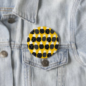 Zwarte anananas ronde button 7,6 cm (In situ)