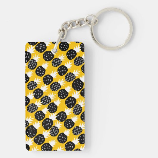 Zwarte anananas sleutelhanger (achterkant)