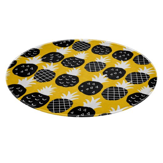 Zwarte anananas snijplank (Hoek)