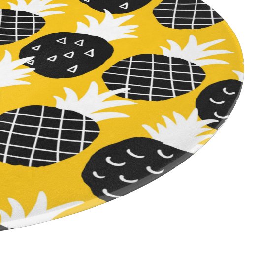 Zwarte anananas snijplank (Hoek)