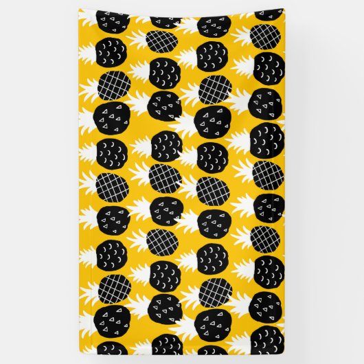 Zwarte anananas spandoek (Verticaal)