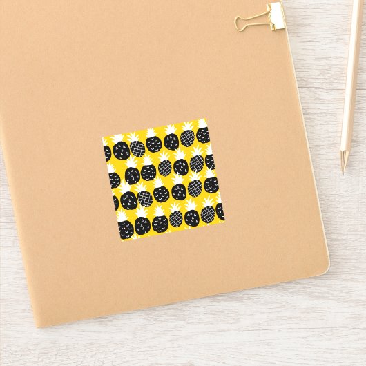 Zwarte anananas sticker (Notitieboek)