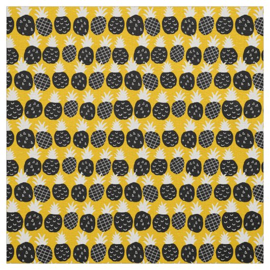 Zwarte anananas stof (Swatch)