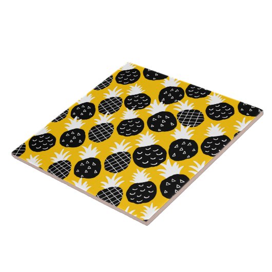 Zwarte anananas tegeltje (Zijkant)