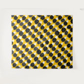 Zwarte anananas wandkleed (Voorkant (horizontaal))