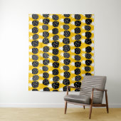 Zwarte anananas wandkleed (In situ)