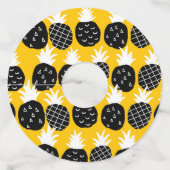 Zwarte anananas wijnglaslabel (Voorkant)