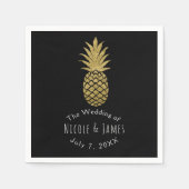 Zwarte anananasappel moderne grafische partij servetten (Voorkant)