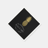 Zwarte anananasappel moderne grafische partij servetten (Hoek)