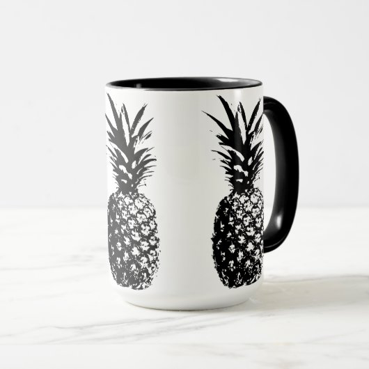 Zwarte anananasappelmok mok (Voorkant rechts)