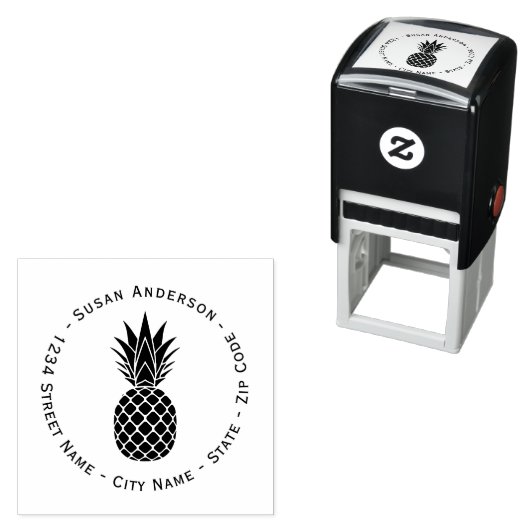 Zwarte ananas retouradres Zelfinkkend stempel (In situ)