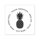 Zwarte ananas retouradres Zelfinkkend stempel (Design)