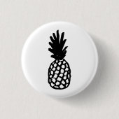 Zwarte ananas ronde button 3,2 cm (Voorkant)