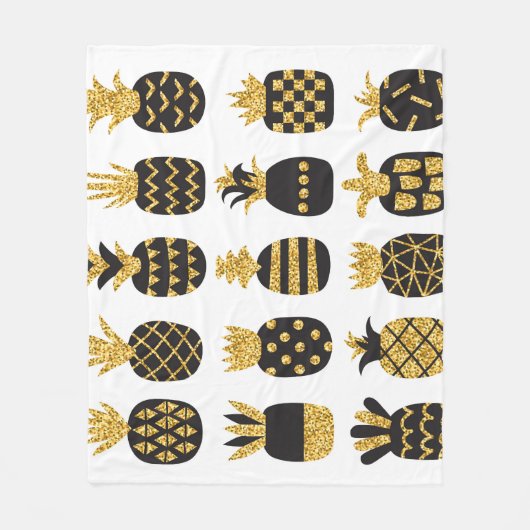Zwarte ananas: unieke getextureerde set fleece deken (Voorkant)