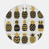 Zwarte ananas: unieke getextureerde set glas ornament (Achterkant)