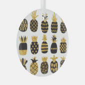 Zwarte ananas: unieke getextureerde set glas ornament (Voorkant Rechts)