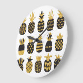 Zwarte ananas: unieke getextureerde set grote klok (Hoek)