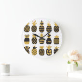 Zwarte ananas: unieke getextureerde set grote klok (Huis)