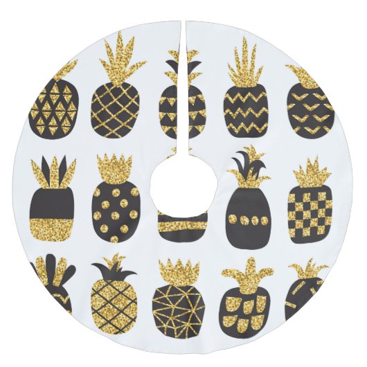 Zwarte ananas: unieke getextureerde set kerstboom rok (Voorkant)