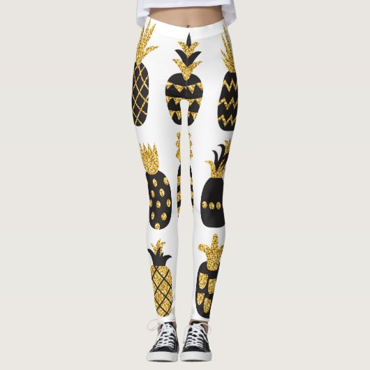 Zwarte ananas: unieke getextureerde set leggings (Voorkant)