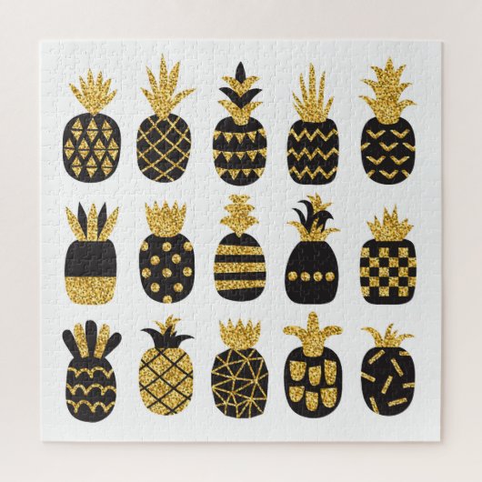 Zwarte ananas: unieke getextureerde set legpuzzel (Verticaal)