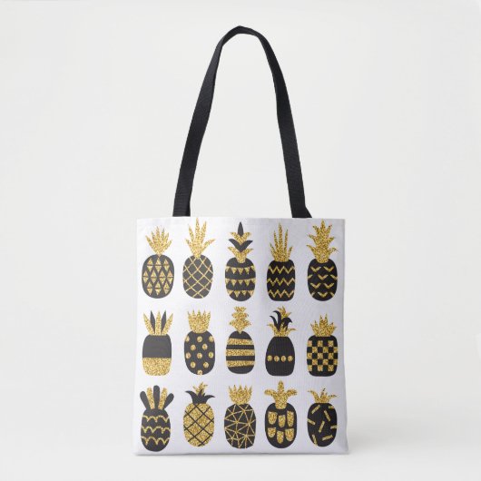 Zwarte ananas: unieke getextureerde set tote bag (Voorkant)