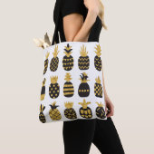 Zwarte ananas: unieke getextureerde set tote bag (Dichtbij)
