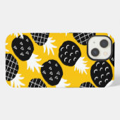 Zwarte ananassen iPhone hoesje (Achterkant horizontaal)