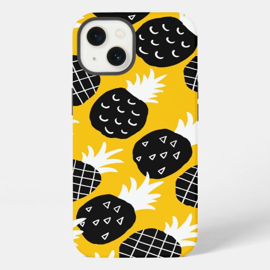 Zwarte ananassen iPhone hoesje (Achterkant)