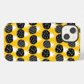 Zwarte ananassen iPhone hoesje (Achterkant horizontaal)
