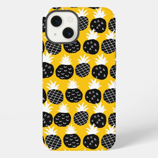 Zwarte ananassen iPhone hoesje (Achterkant)