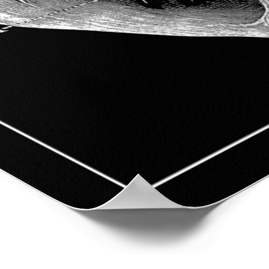 ZWARTE  ANATOMISCHE HART POSTER (Hoek)