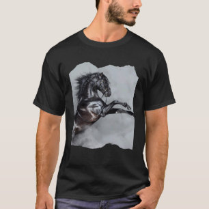 Zwarte Andalusische hengst mooie showpaard rea T-shirt