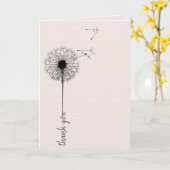 Zwarte andelion bedankt voor je harten kaart (Gele Bloem)