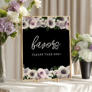 Zwarte Anemoon & Paarse Bloemen Vrijgezellenfeest  Poster