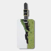 Zwarte Angus Bagagelabel (Voorkant verticaal)