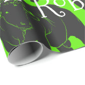 Zwarte Angus Bulls & Rode Kerstmis van het Pet van Cadeaupapier (Rol Hoek)