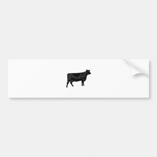 Zwarte Angus Bumpersticker (Voorkant)