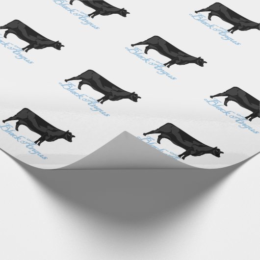 Zwarte Angus Cadeaupapier (Hoek)