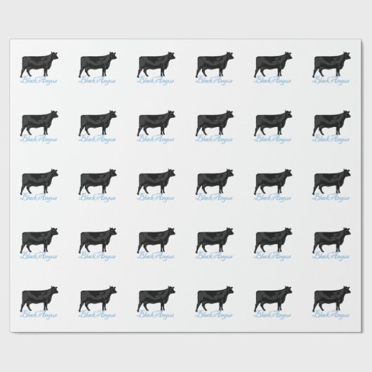 Zwarte Angus Cadeaupapier (Vlak)