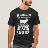 Zwarte Angus die ik liever zou verdraaien T-shirt (Voorkant)