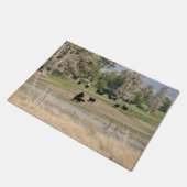 Zwarte Angus in de Pasture Deurmat (Schuin)