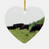 Zwarte Angus Keramisch Ornament (Voorkant)