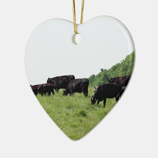 Zwarte Angus Keramisch Ornament (Links)