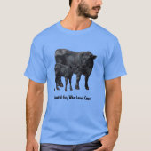 Zwarte Angus-Koe & Cute Calf T-shirt (Voorkant)