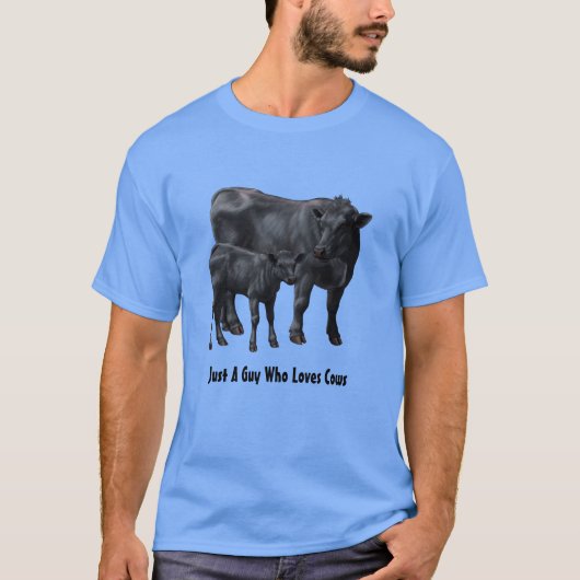 Zwarte Angus-Koe & Cute Calf T-shirt (Voorkant)