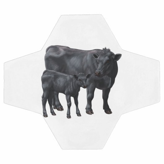 Zwarte Angus-Koe & Cute Calf Voetbal (Enkel)